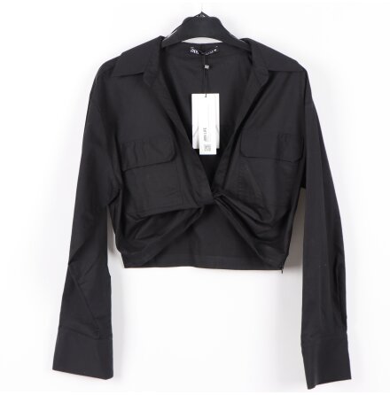 Zara - Svart kortskjorta - stl. M