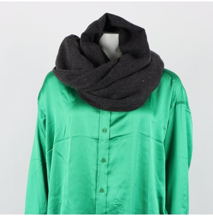 M�rkgr� halsduk med fransar - 190x80cm