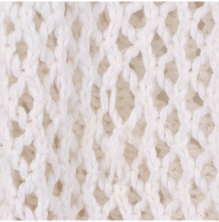 DIDI - Vit m�nsterstickad n�ttr�ja med stor sjalkrage - stl. M