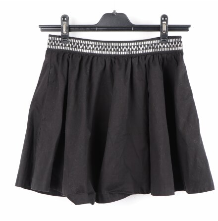 Divided H&amp;M - Svart utstlld kort kjol med silverfrgade detaljer i midjan - stl.38