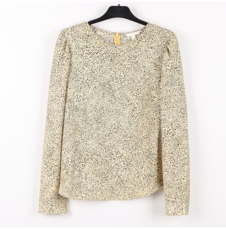 H&amp;M - Vit, gul och svart m�nstrad blus - stl.XL