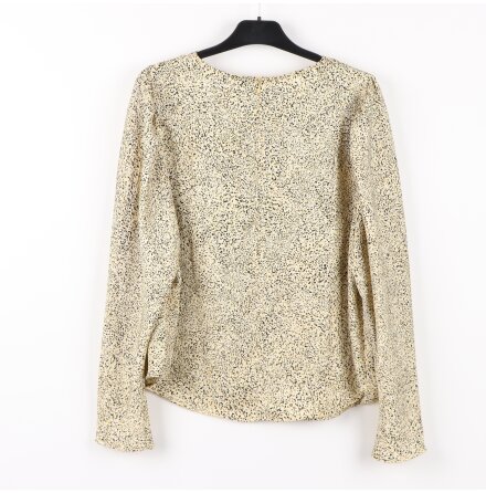 H&amp;M - Vit, gul och svart m�nstrad blus - stl.XL