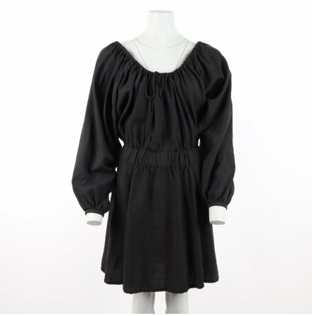 H&amp;M - Svart klnning med rynkad V-ringning - stl. S