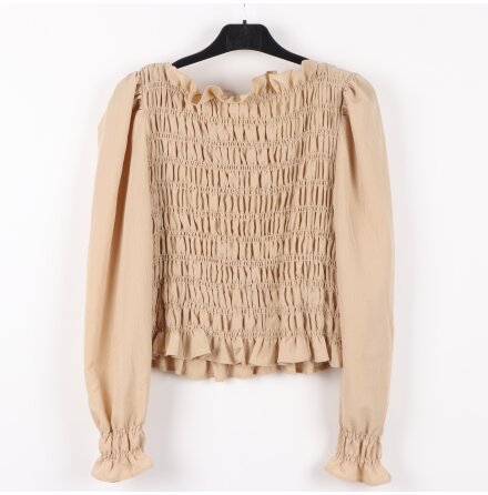  H&amp;M - Antikvit singoalla-topp med puff�rm i volang - stl. M