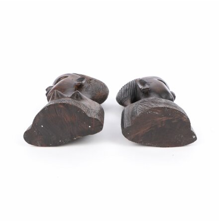 M�rkbruna tr�skulpturer i par - 2st