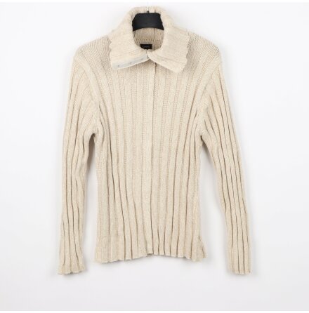 Lindex - Ribbstickad trja med polokrage - Beige - stl. 42/44 