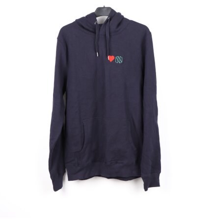 Earth Positive Collection - M�rkbl� hoodie - stl. L