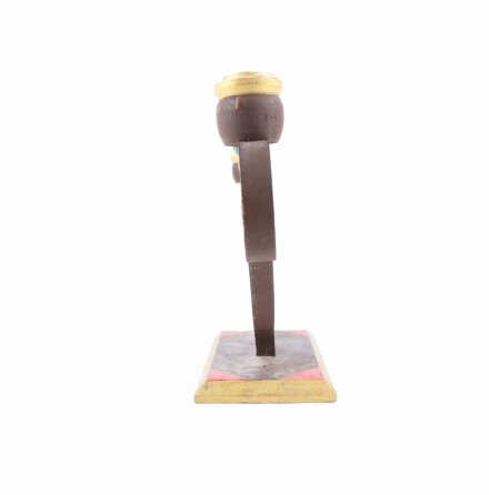 Egentillverkad �ldre ljusstake i handm�lat tr� - 5 h�llare