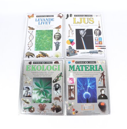Bokpaket - Vetenskap i n�rbild - Levande livet, Ljus, Ekologi, Materia - 4 b�cker - Samh�lle &amp; Historia