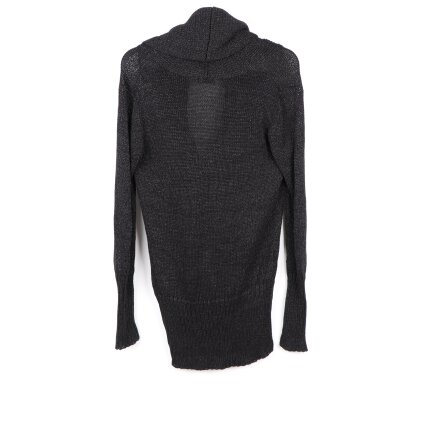 Saint Tropez - Genomsynlig l�ng stickad tr�ja i svart skimmer med stor krage - stl. L