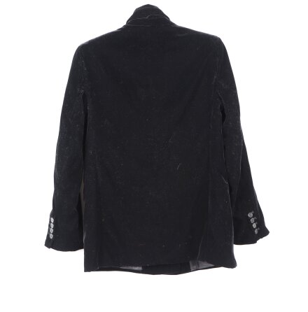 Zara -  Svart Plyschkavaj med dubbelkn�ppning - stl. M