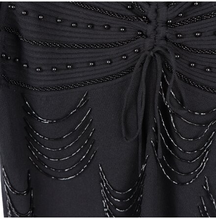 Kenneth Miller - Svart figurn�ra festlinne med paljetter och stretch - stl. M 