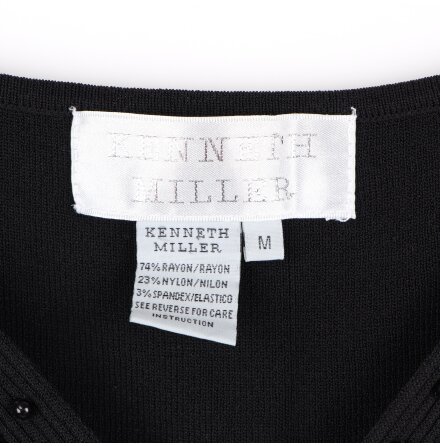 Kenneth Miller - Svart figurn�ra festlinne med paljetter och stretch - stl. M 
