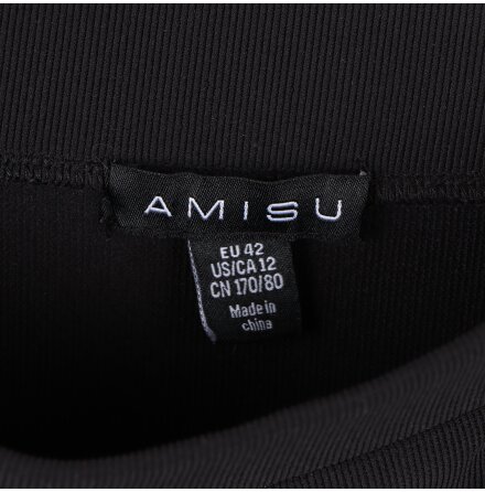 Amisu - Stretchkjol med dragkedja och slits fram - stl. 42