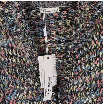 Golden Live Collection - Flerf�rgad stickad kofta med luva - Nyskick - stl. 42 (T2) 