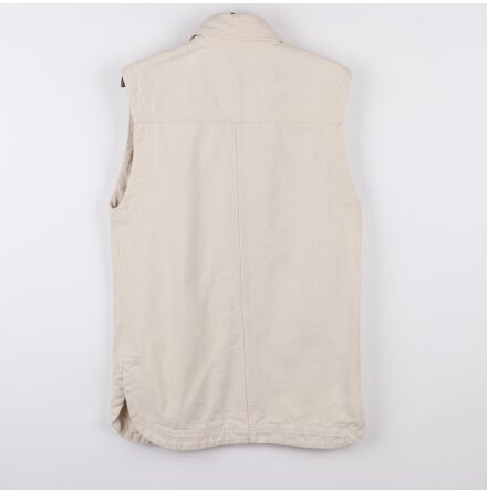 H&amp;M - Naturvit oversized jeansv�st med djupa �rmh�l och sprund i sidorna - stl. XS