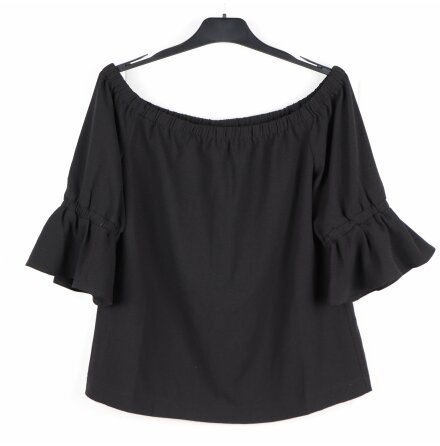 Ganni - Svart axelblus - stl. 40 