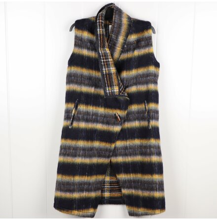 Summum Woman - Flerf�rgad l�ng bodywarmer/v�st i ullmix - stl. XS