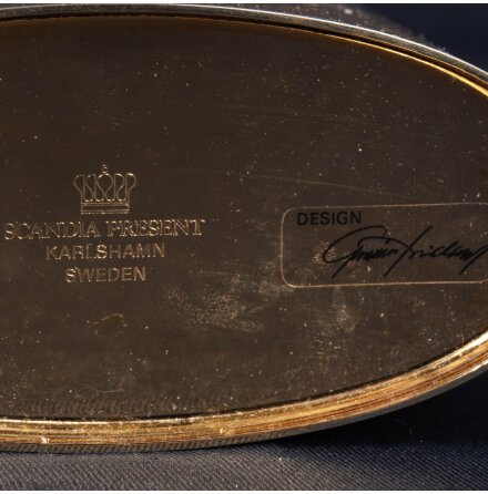 Skandia present - Gunilla Lindahl - Vas belagt med 24K guld 