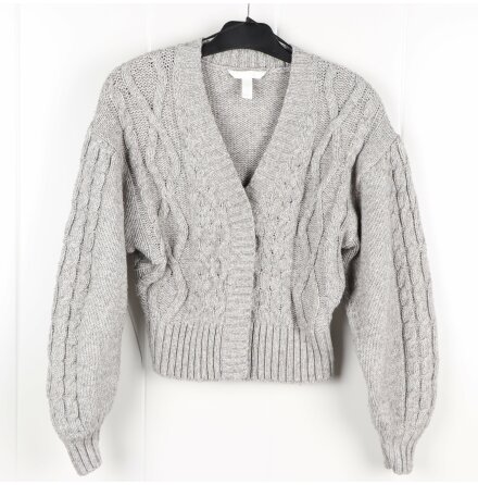 H&amp;M - Gr stickad kofta - stl. XS