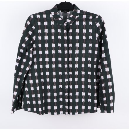 Cos - M�rkgr�n och vit skjorta - stl. 38