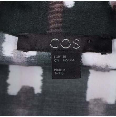 Cos - M�rkgr�n och vit skjorta - stl. 38