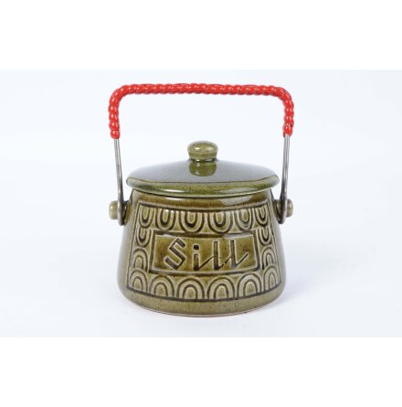 �ldre gr�n sill kruka med lock