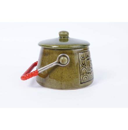 �ldre gr�n sill kruka med lock