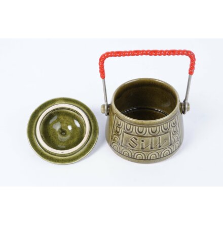 �ldre gr�n sill kruka med lock