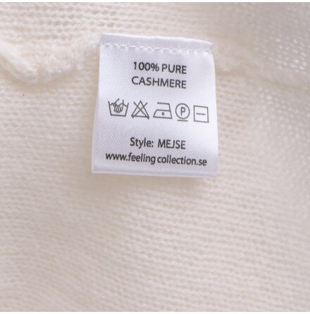 Feeling Cashmere -Mejse wrap - Cremevit kofta med draperad sjalkrage - stl. M