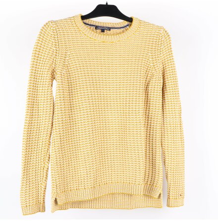 Tommy Hilfiger - Gulvit stickad bomullstrja med lnga rmar - stl. M