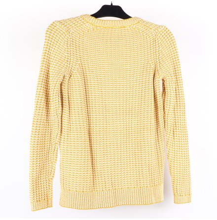 Tommy Hilfiger - Gulvit stickad bomullstr�ja med l�nga �rmar - stl. M