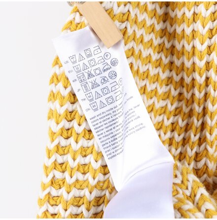 Tommy Hilfiger - Gulvit stickad bomullstrja med lnga rmar - stl. M