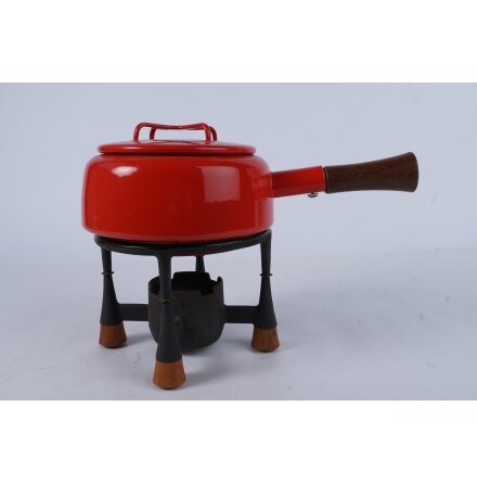 Dansk Designs IHQ - Jens Quistgaard - R�demaljerad fonduegryta