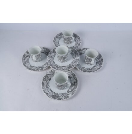 Rosenthal - Zehlendorf - 4041 - 5 kaffekoppar med fat - 10 delar