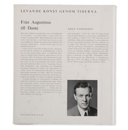 Levande konst genom tiderna - Fr�n Augustinus till Dante - Aron Andersson - Ragnar Josephson - Samh�lle &amp; Historia