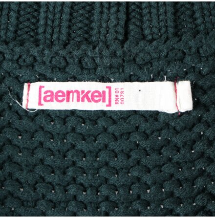 [aemkei] - Mossgr�n stickad kofta - stl. S