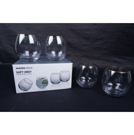 Modern House - Soft Grey - Tumblerglas - 4st 