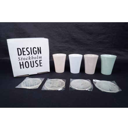 Designhouse Stockholm - Earth&amp;Wind - Muggar med underl�gg - 20cl - 4st