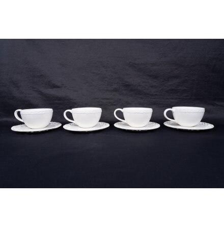 Vita koppar med fat - 4st