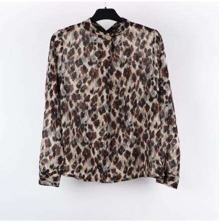 Isay - Siw Blouse - Leopardm�nstrad genomsynlig blus med glitter - stl. XS 