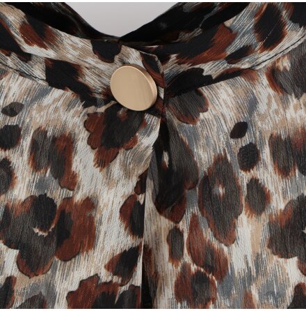 Isay - Siw Blouse - Leopardm�nstrad genomsynlig blus med glitter - stl. XS 