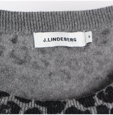 J.Lindeberg - Abram animal print - Finstickad leopardmnstrad trja - stl.M