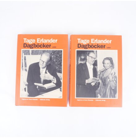 2x Tage Erlander - Dagb�cker 1959 &amp; 1960 - Utgivna av Sven Erlander - Biografier &amp; Memoarer