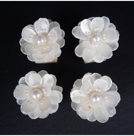 Capiz - Handgjorda servettringar av sn�ckskal - 12st - Br�llopsdukning