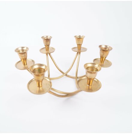 6-armad ljusstake i m�ssing