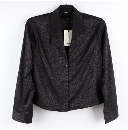 Bik Bok - Svart blus - Leopardmnster - stl. XS