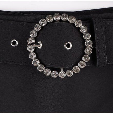 Cras - Svart kort kjol med b�lte - stl. 34