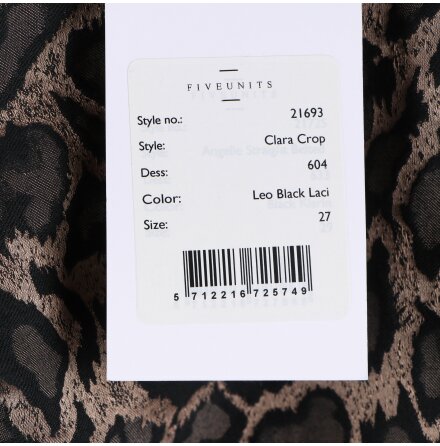 Fiveunits - Clara Crop - Leopardm�nstrad byxa - stl. 27