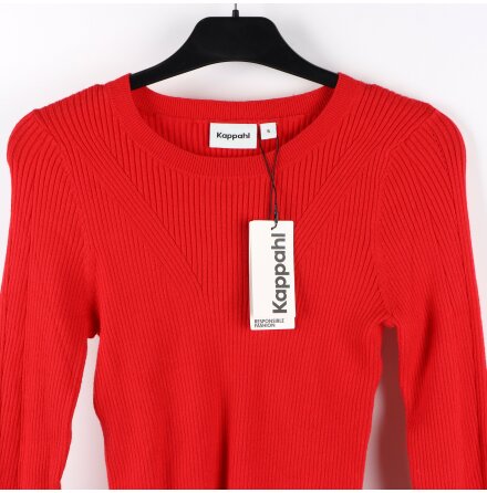 Kappahl - Rd ribbstickad topp - stl. S